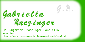 gabriella maczinger business card